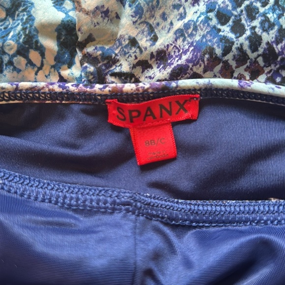 Spanx Blue Python Nile Bra-llelujah Underwire One Piece Swimsuit. 8 B/C - Picture 9 of 9